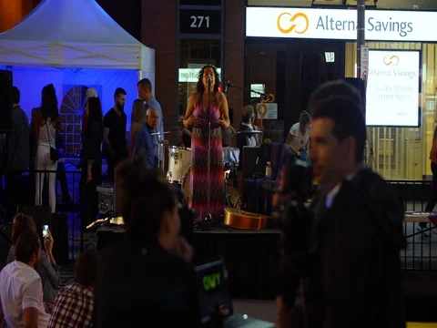 Singer at Ottawa 2017 Glowfair. Stock Footage 76798162