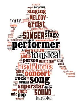 Singer performer, word cloud concept Stock Illustration