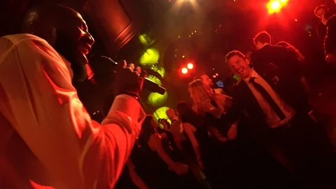 Singer Performing to Crowd in Palais Vídeos de archivo 87455975