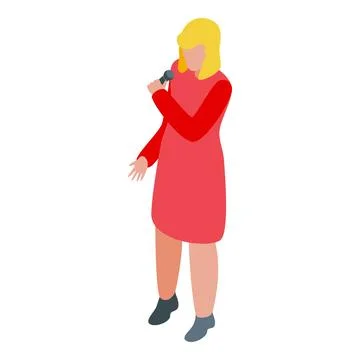 Singer performing live music with microphone on stage Stock Illustration