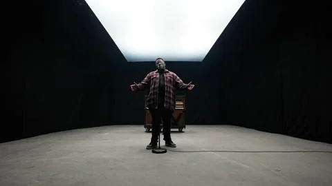 A Singer Performing In A Studio Stock Footage 236512378