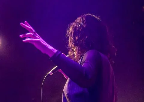 Singer performing tango on stage Stock Photos