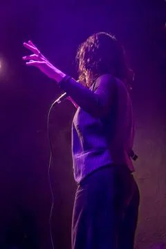 Singer performing tango on stage Foto stock