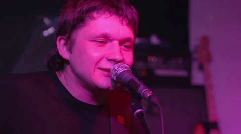 Singer performs a club closeup Stock Footage 47285185