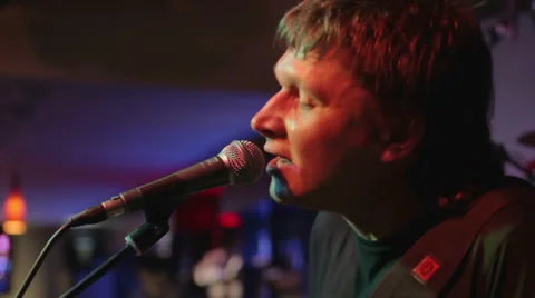 Singer performs a club closeup Stock Footage 47285532