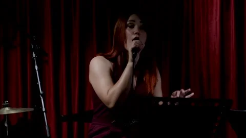 The singer performs on stage Stock Footage 160984830