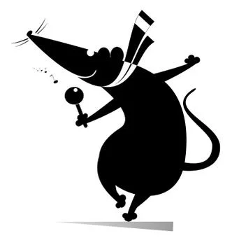 Singer rat or mouse isolated illustration Stock Illustration