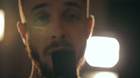 Singer sings in the studio Stock-Footage 96177003