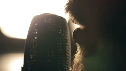 Singer sings in the studio Stock-Footage 96177277