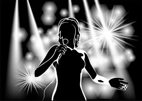 Singer on stage Stock Illustration