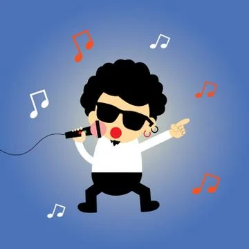 Singer vector cartoon Stock Illustration