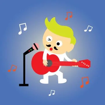 Singer vector cartoon Stock Illustration