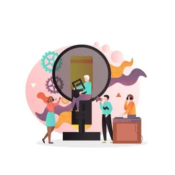 Singer vector concept for web banner, website page Stock Illustration