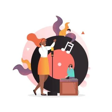 Singer vector concept for web banner, website page Stock Illustration