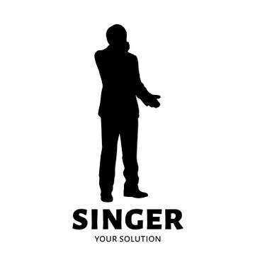 Singer vector logo. Brand's logo in the form of the singer Stock Illustration