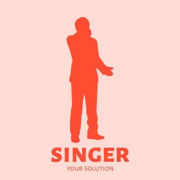 Singer vector logo. Brand's logo in the form of the singer Illustrazione stock