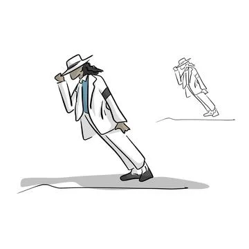 Singer in white suit dancing vector illustration sketch doodle hand drawn wit Stock Illustration