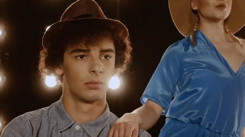 Singers on stage with lights Stock Footage 107573170