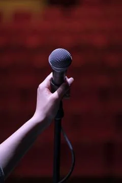 Singer’s View of the Stage Before a Live Performance Stock Photos