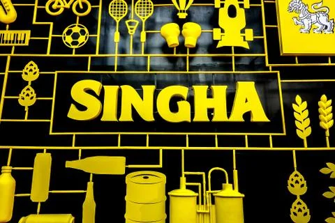 Singha Selection Logo at Central World Stock Photos