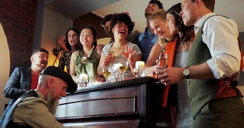 Singing Along To The Wedding Entertainment Stock Footage 84234779