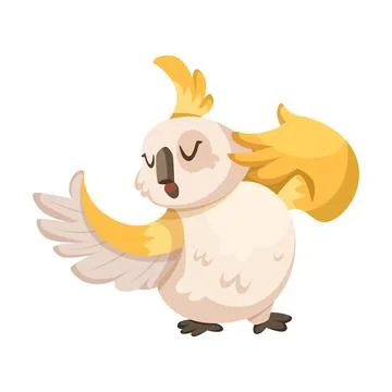 Singing Bird with Beak Enjoy Spring Vector Illustration 스톡 일러스트