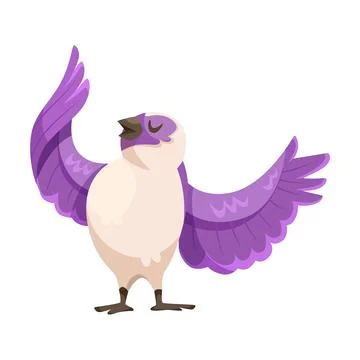 Singing Bird with Beak Enjoy Spring Vector Illustration 스톡 일러스트