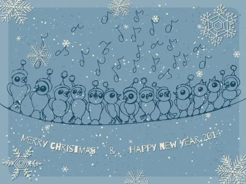 Singing birds Stock Illustration