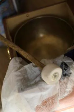Singing bowl in a box Stock Photos