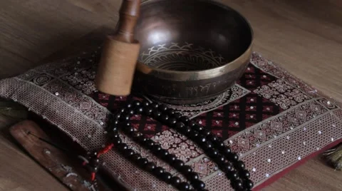 Singing bowl Stock Footage 58934382