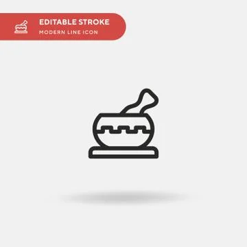 Singing Bowl Simple vector icon. Illustration symbol design template for web  Stock Illustration