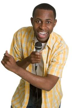 Singing boy Foto stock