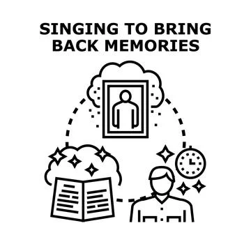 Singing bringing back memories concept icon vector 스톡 일러스트