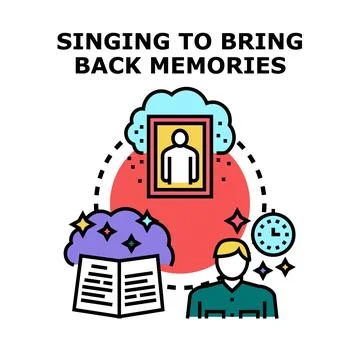 Singing bringing back memories concept icon vector Stock Illustration