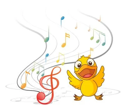 The singing chick Illustrazione stock