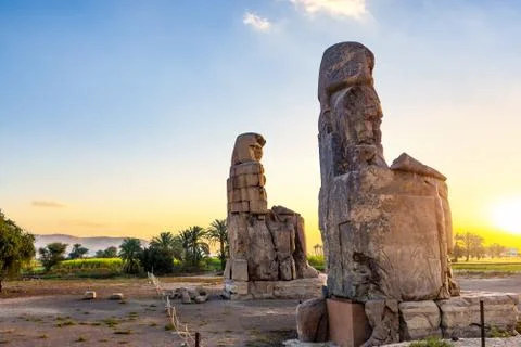 Singing Colossi of Memnon Stock Photos