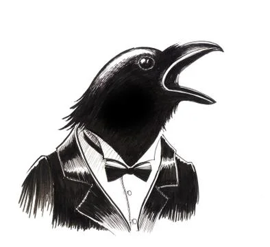 Singing crow Illustrazione stock