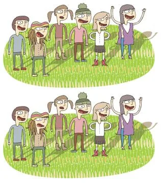 Singing Differences Visual Game Stock Illustration