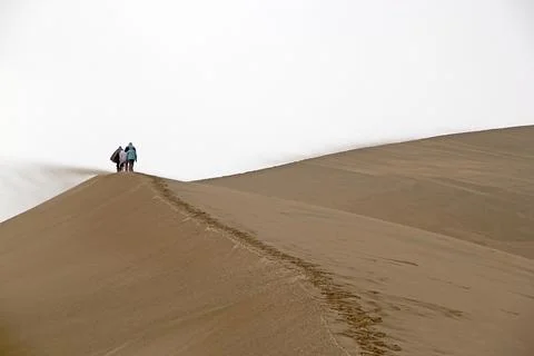 The singing dune in the Aktau mountain range at the Altyn Emel National Par.. Stock Photos