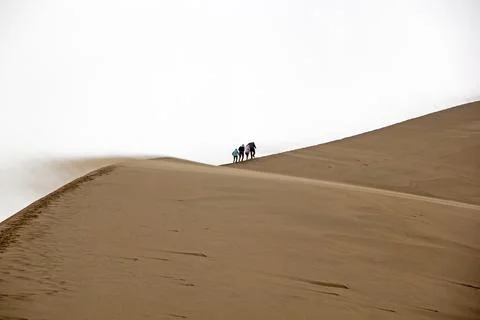 The singing dune in the Aktau mountain range at the Altyn Emel National Par.. Stock Photos