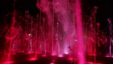 Singing fountain illumination Stock Footage 205533792