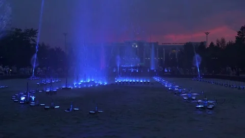 Singing Fountains Stock Footage 69756911