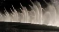 Singing fountains near Burj Khalifa skyscraper in Dubai, United Arab Emirates HD Footage