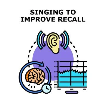 Singing to improve recall and memory learning process illustration Stock Illustration