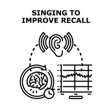 Singing to improve recall and memory learning process illustration Stock Illustration