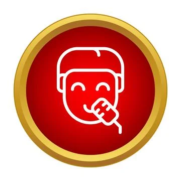 Singing man icon representing music entertainment performance Stock Illustration