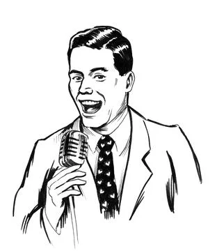 Singing man Stock Illustration