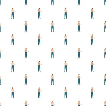 Singing man repeating pattern for a seamless background Stock Illustration
