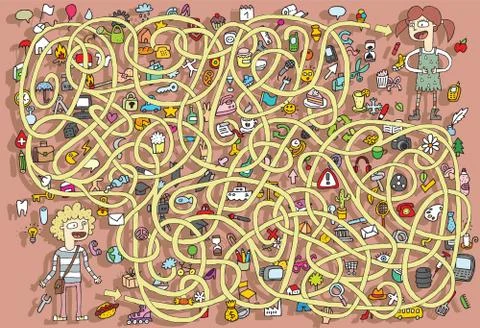 Singing Maze Game. Solution in hidden layer! Иллюстрация