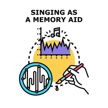 Singing as a memory aid concept vector icon Stock Illustration